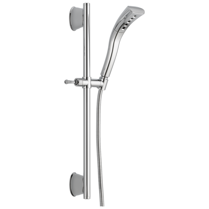 DELTA Universal Showering Components H2OKINETIC Single-Setting Slide Bar Hand Shower — Chrome