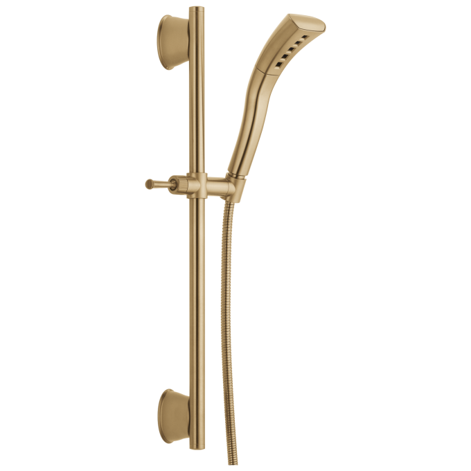 DELTA Universal Showering Components H2OKINETIC Single-Setting Slide Bar Hand Shower — Champagne Bronze