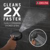 DELTA Universal Showering Components 7-Setting Slide Bar Hand Shower with Cleaning Spray — Matte Black