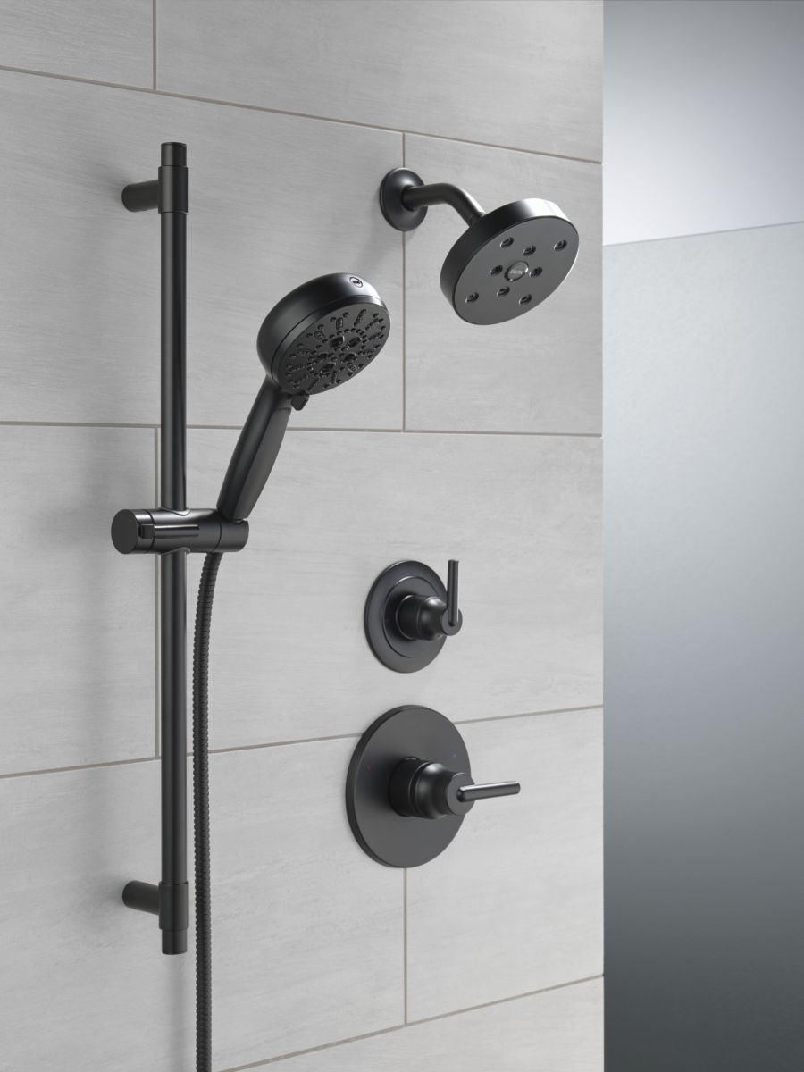 DELTA Trinsic Monitor 14 Series H2OKINETIC Shower Trim — Matte Black