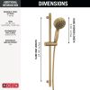 DELTA Universal Showering Components 7-Setting Slide Bar Hand Shower with Cleaning Spray — Lumicoat® Champagne Bronze