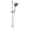 DELTA Universal Showering Components 7-Setting Slide Bar Hand Shower with Cleaning Spray — Lumicoat® Chrome