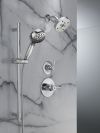 DELTA Universal Showering Components 7-Setting Slide Bar Hand Shower with Cleaning Spray — Lumicoat® Chrome