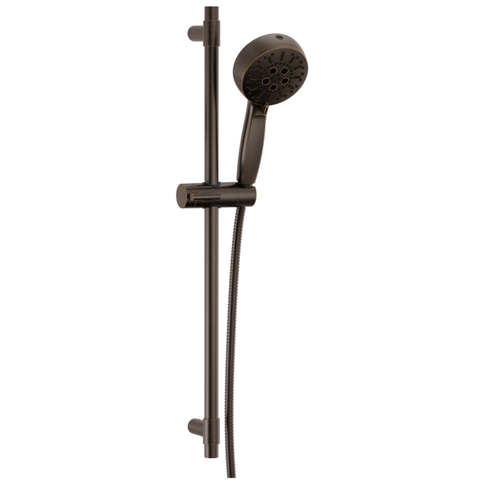 DELTA Universal Showering Components 7-Setting Slide Bar Hand Shower with Cleaning Spray — Venetian Bronze