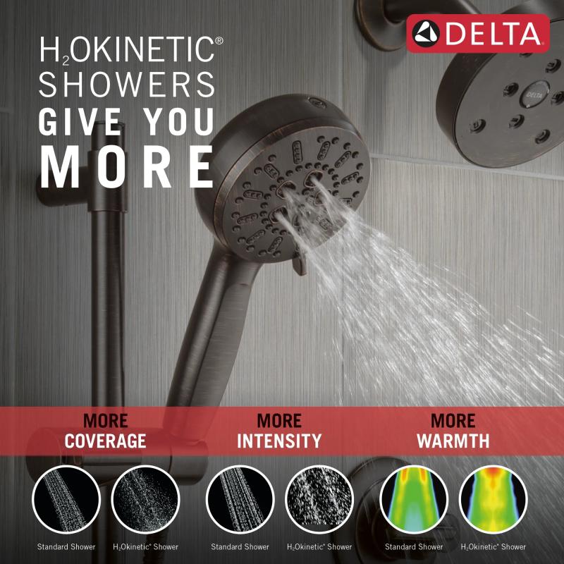 DELTA Universal Showering Components 7-Setting Slide Bar Hand Shower with Cleaning Spray — Venetian Bronze