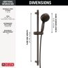 DELTA Universal Showering Components 7-Setting Slide Bar Hand Shower with Cleaning Spray — Venetian Bronze