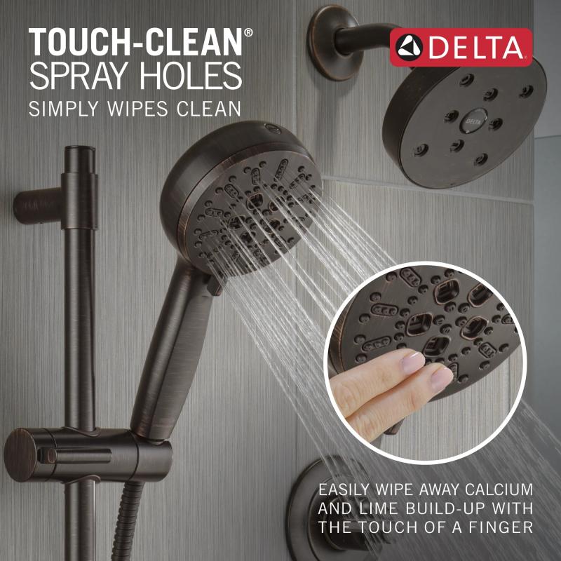 DELTA Universal Showering Components 7-Setting Slide Bar Hand Shower with Cleaning Spray — Venetian Bronze