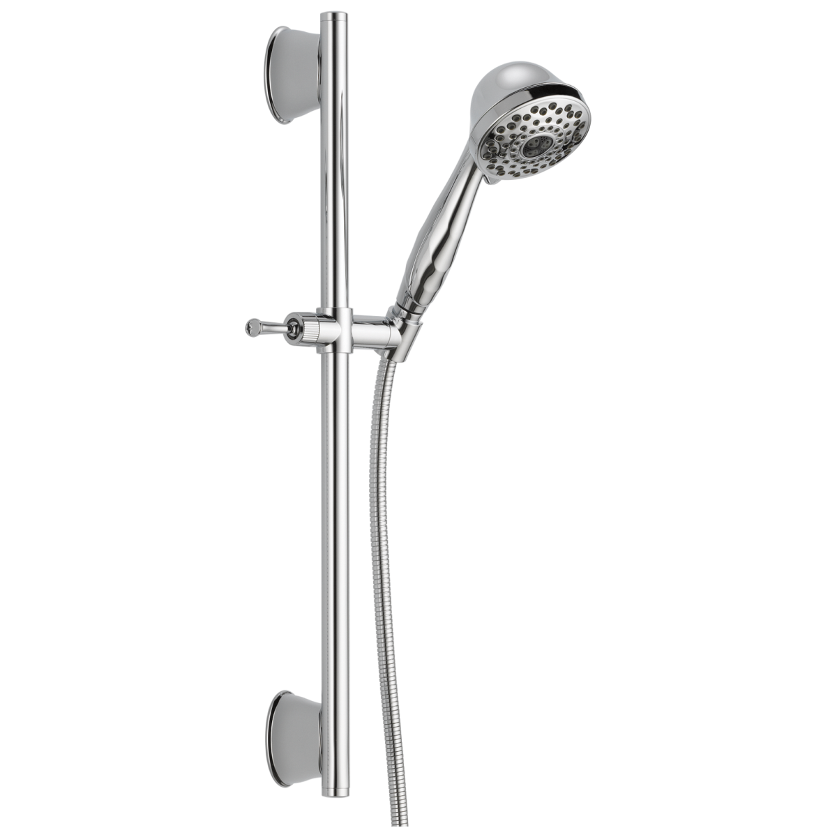 DELTA Universal Showering Components 7-Setting Slide Bar Hand Shower — Chrome