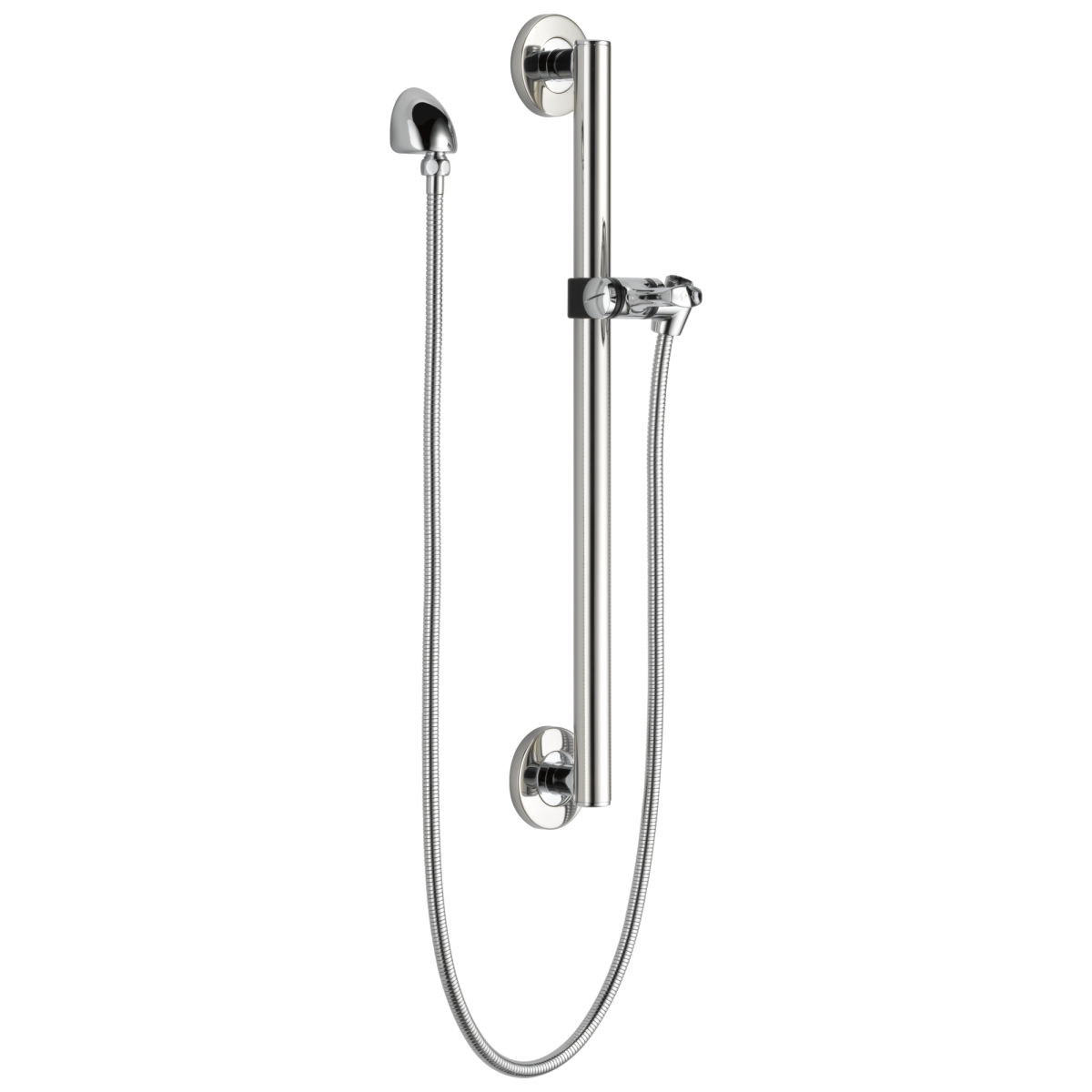DELTA Universal Showering Components Adjustable Slide Bar / Grab Bar Assembly with Elbow — Chrome
