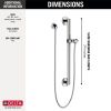 DELTA Universal Showering Components Adjustable Slide Bar / Grab Bar Assembly with Elbow — Chrome
