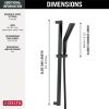 DELTA Universal Showering Components H2OKINETIC 3-Setting Slide Bar Hand Shower — Matte Black