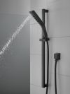 DELTA Universal Showering Components H2OKINETIC 3-Setting Slide Bar Hand Shower — Matte Black