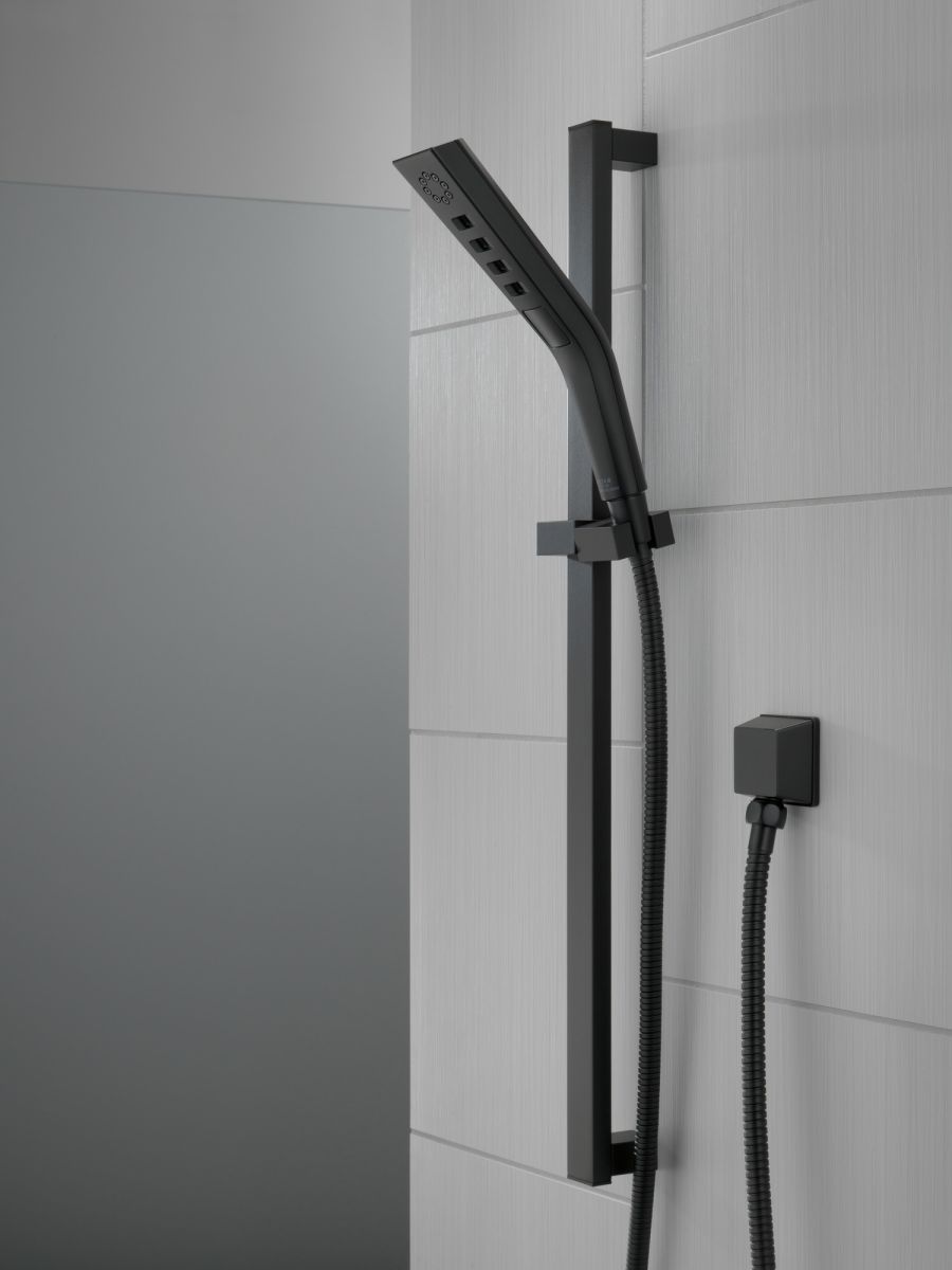 DELTA Universal Showering Components H2OKINETIC 3-Setting Slide Bar Hand Shower — Matte Black
