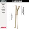 DELTA Universal Showering Components H2OKINETIC 3-Setting Slide Bar Hand Shower — Lumicoat® Champagne Bronze