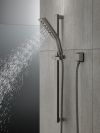 DELTA Universal Showering Components H2OKINETIC 3-Setting Slide Bar Hand Shower — Lumicoat® Black Stainless
