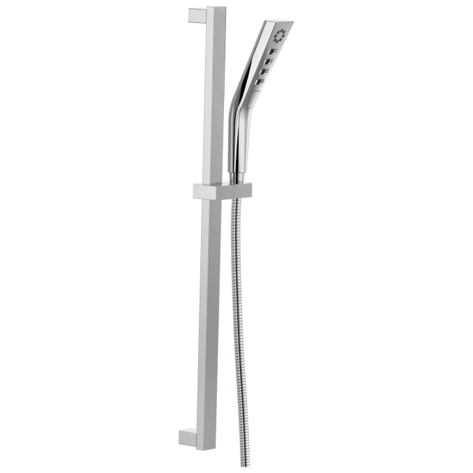 DELTA Universal Showering Components H2OKINETIC 3-Setting Slide Bar Hand Shower — Lumicoat® Chrome