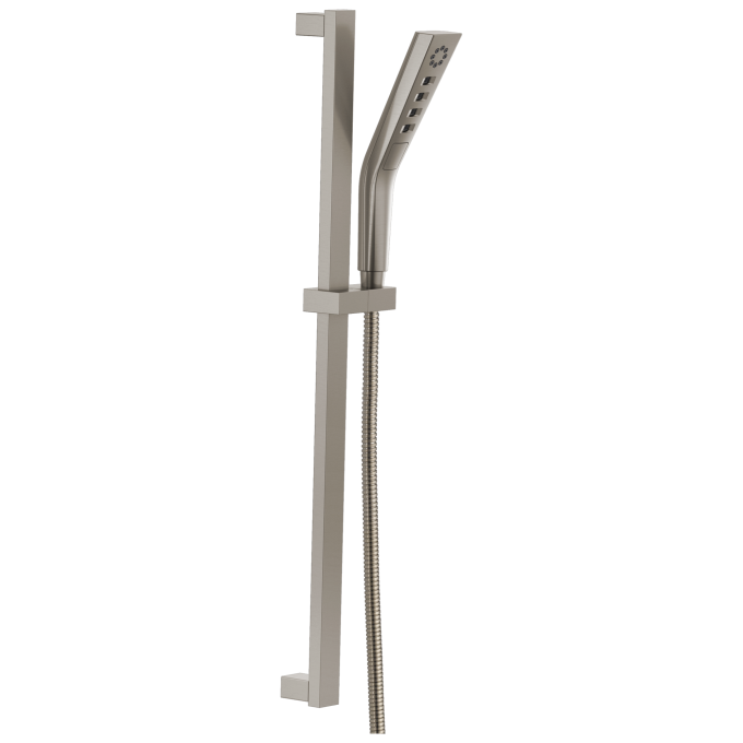 DELTA Universal Showering Components H2OKINETIC 3-Setting Slide Bar Hand Shower — Lumicoat® Stainless