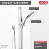 DELTA Universal Showering Components H2OKINETIC 3-Setting Slide Bar Hand Shower — Chrome