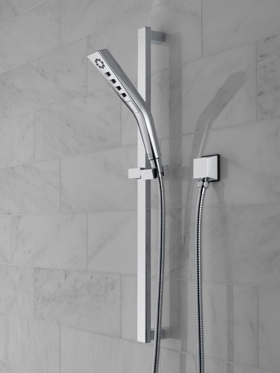 DELTA Universal Showering Components H2OKINETIC 3-Setting Slide Bar Hand Shower — Chrome