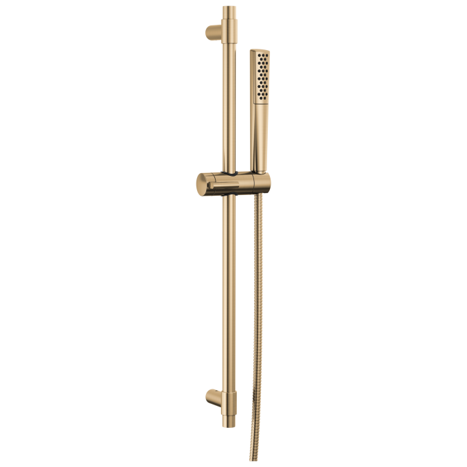 DELTA Universal Showering Components Premium Single-Setting Slide Bar Hand Shower — Lumicoat® Champagne Bronze