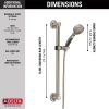 DELTA Universal Showering Components ActivTouch 9-Setting Hand Shower with Traditional Slide Bar / Grab Bar — Stainless
