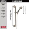 DELTA Universal Showering Components ActivTouch 9-Setting Hand Shower with Traditional Slide Bar / Grab Bar — Stainless