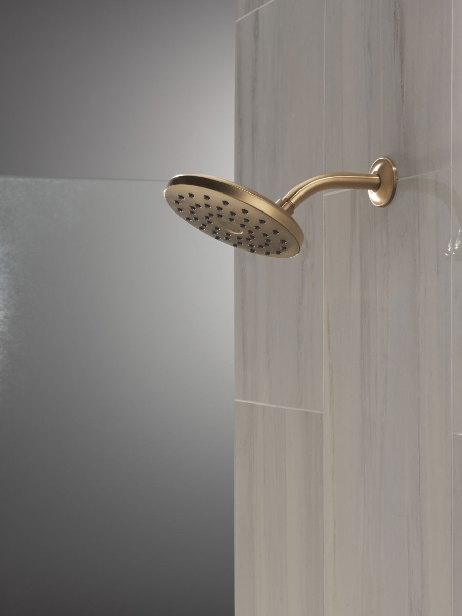 DELTA Universal Showering Components PivotPro Raincan Shower Head — Lumicoat® Champagne Bronze