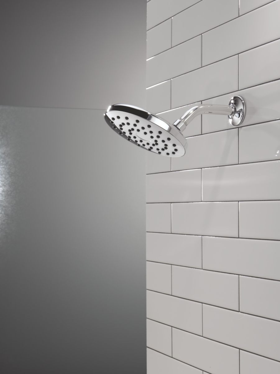 DELTA Universal Showering Components PivotPro Raincan Shower Head — Lumicoat® Chrome