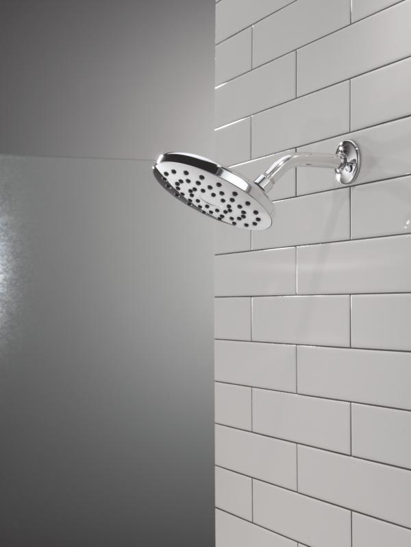 DELTA Universal Showering Components PivotPro Raincan Shower Head — Lumicoat® Chrome