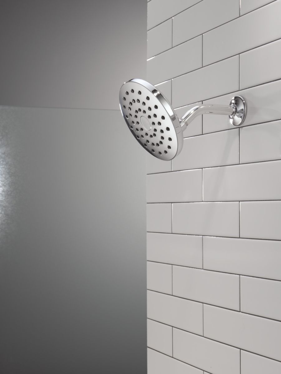 DELTA Universal Showering Components PivotPro Raincan Shower Head — Lumicoat® Chrome