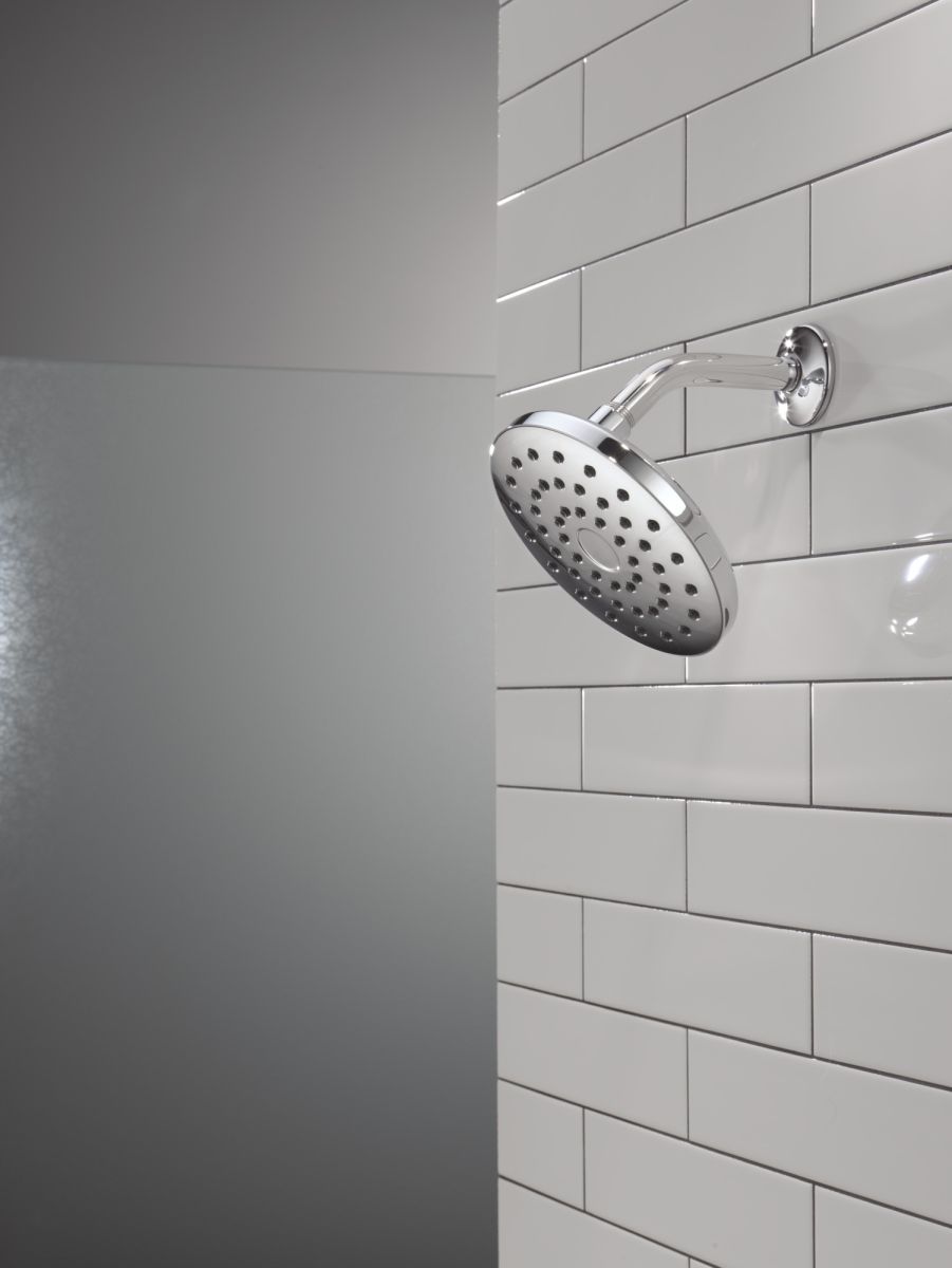 DELTA Universal Showering Components PivotPro Raincan Shower Head — Lumicoat® Chrome