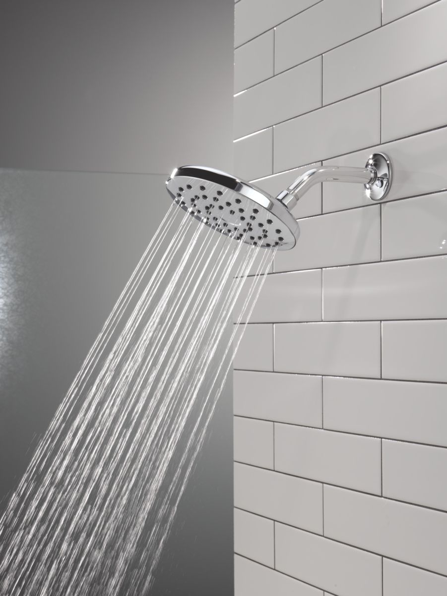 DELTA Universal Showering Components PivotPro Raincan Shower Head — Lumicoat® Chrome