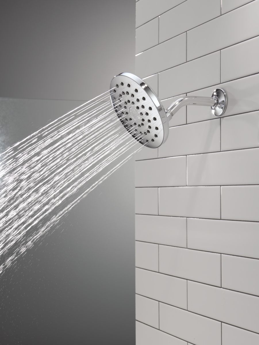 DELTA Universal Showering Components PivotPro Raincan Shower Head — Lumicoat® Chrome