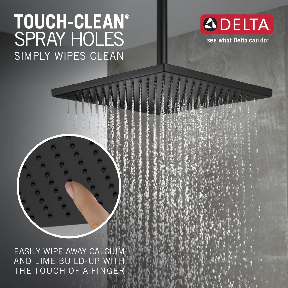 DELTA Universal Showering Components Single-Setting Metal Raincan Shower Head — Matte Black