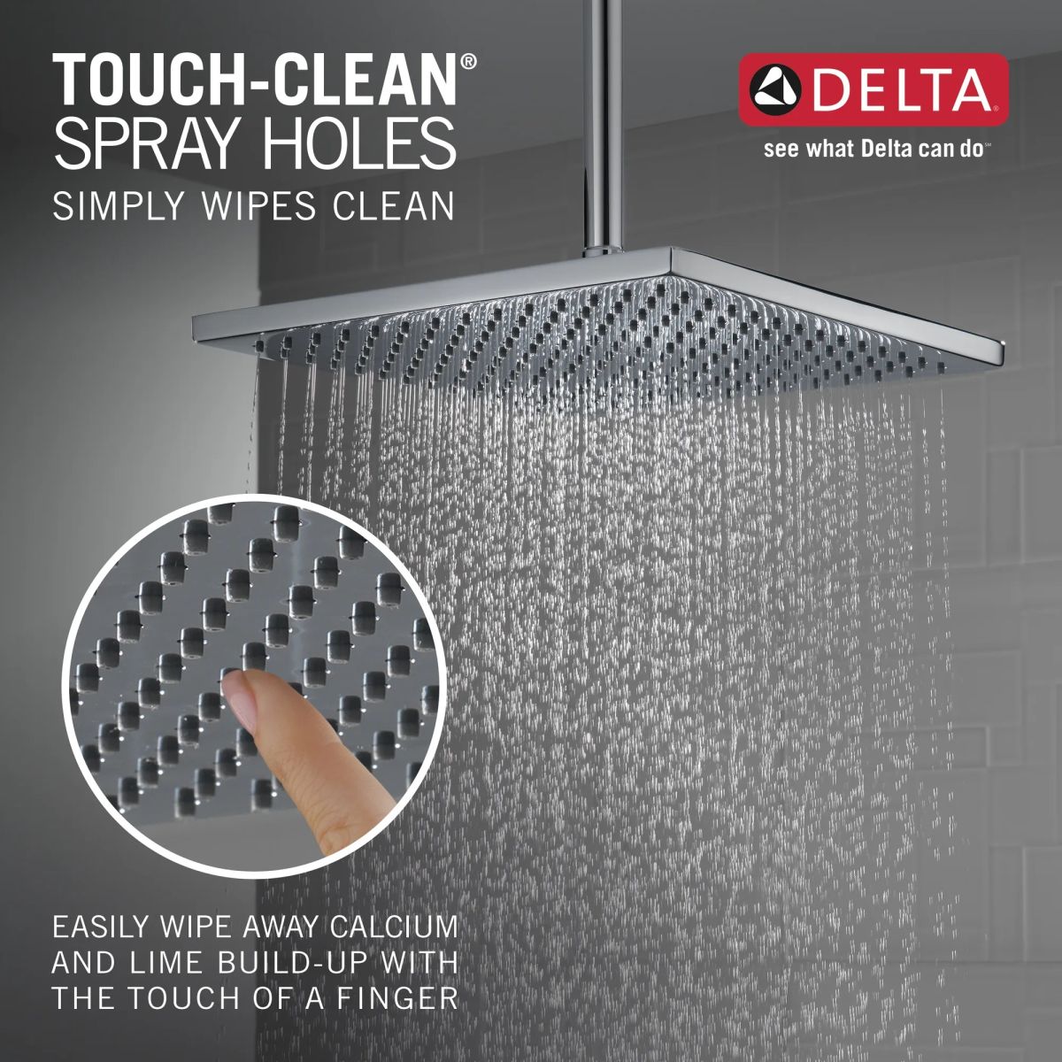 DELTA Universal Showering Components Single-Setting Metal Raincan Shower Head — Lumicoat® Chrome