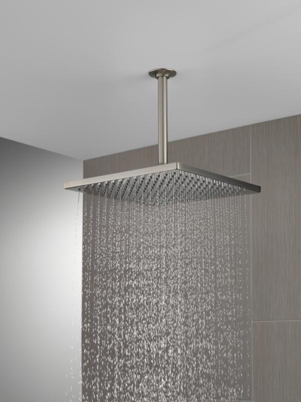 DELTA Universal Showering Components Single-Setting Metal Raincan Shower Head — Lumicoat® Stainless