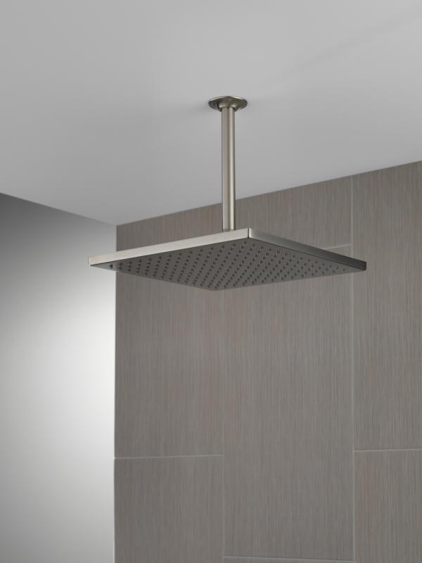 DELTA Universal Showering Components Single-Setting Metal Raincan Shower Head — Lumicoat® Stainless