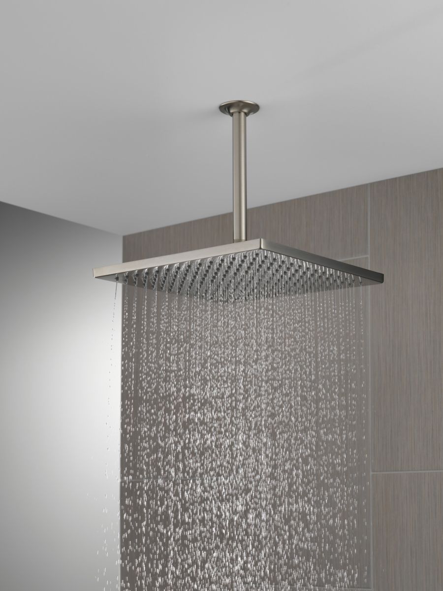 DELTA Universal Showering Components Single-Setting Metal Raincan Shower Head — Stainless