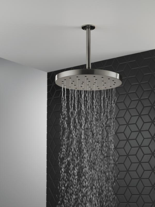 DELTA Universal Showering Components H2Okinetic Single-Setting Shower Head with Ultrasoak — Lumicoat® Black Stainless