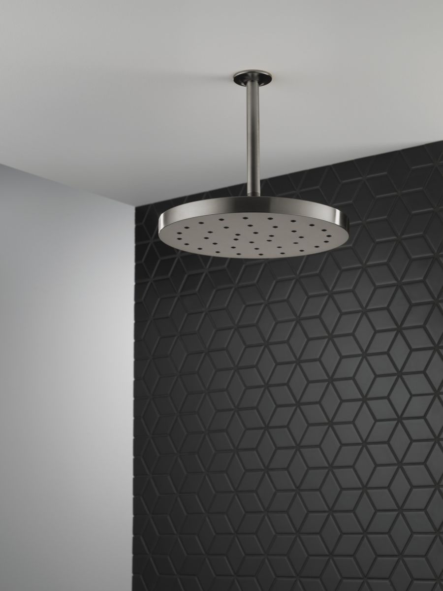 DELTA Universal Showering Components H2Okinetic Single-Setting Shower Head with Ultrasoak — Lumicoat® Black Stainless