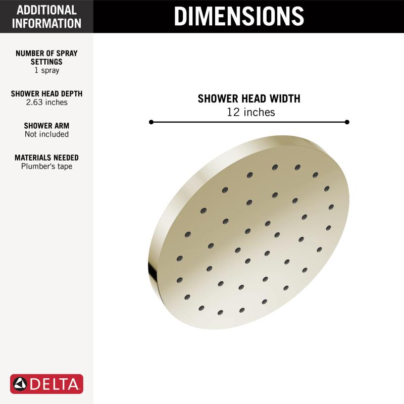 DELTA Universal Showering Components H2Okinetic Single-Setting Shower Head with Ultrasoak — Lumicoat® Polished Nickel