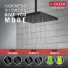 DELTA Universal Showering Components H2Okinetic Single Setting Shower Head with Ultrasoak — Matte Black