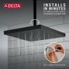 DELTA Universal Showering Components H2Okinetic Single Setting Shower Head with Ultrasoak — Matte Black