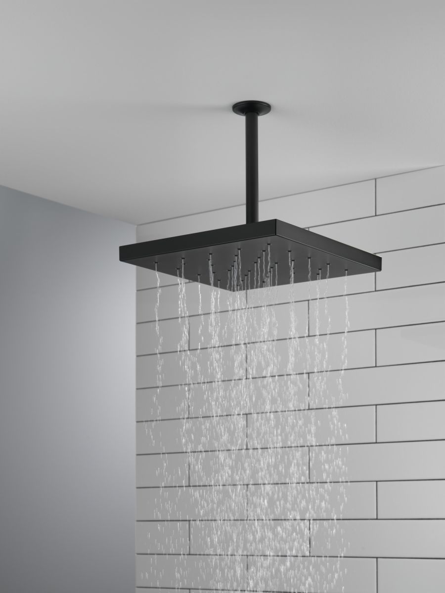 DELTA Universal Showering Components H2Okinetic Single Setting Shower Head with Ultrasoak — Matte Black