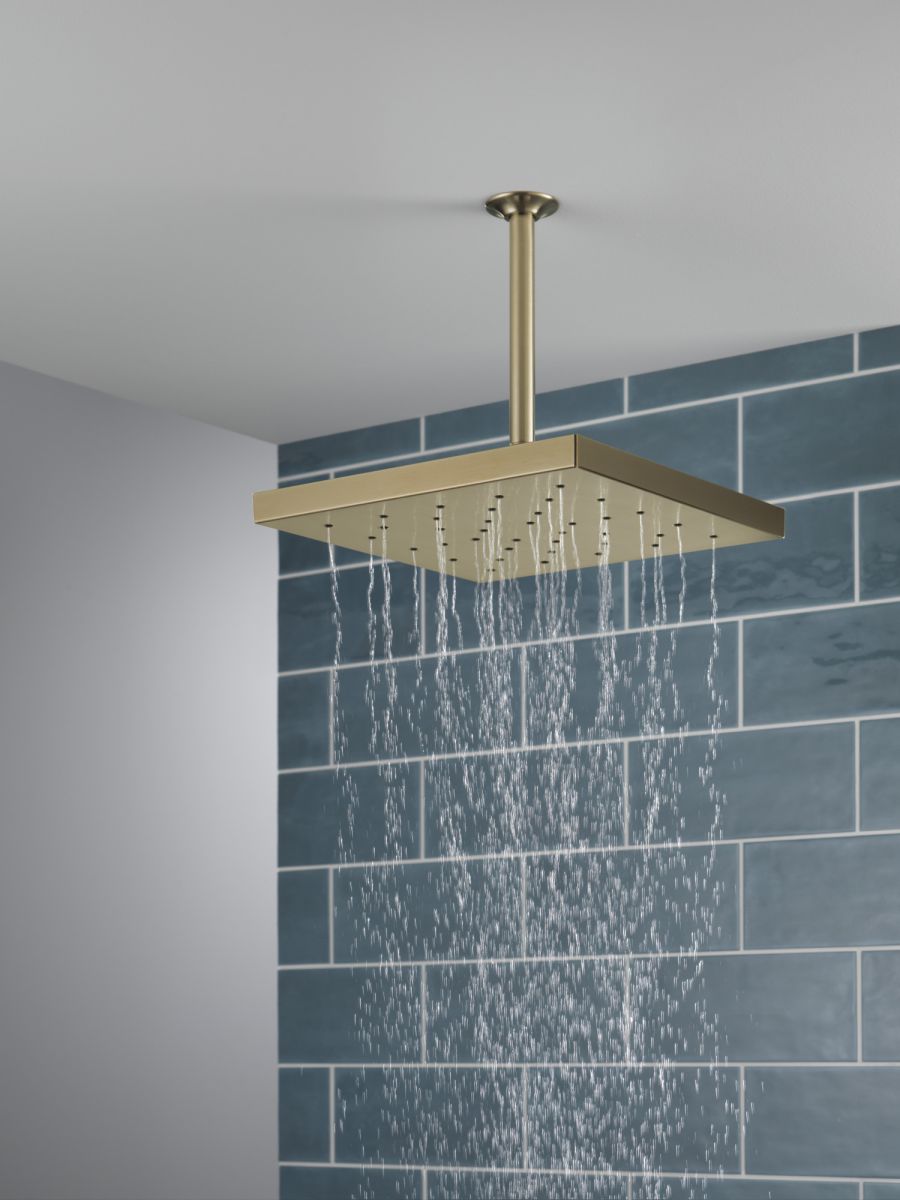 DELTA Universal Showering Components H2Okinetic Single-Setting Shower Head with Ultrasoak — Lumicoat® Champagne Bronze