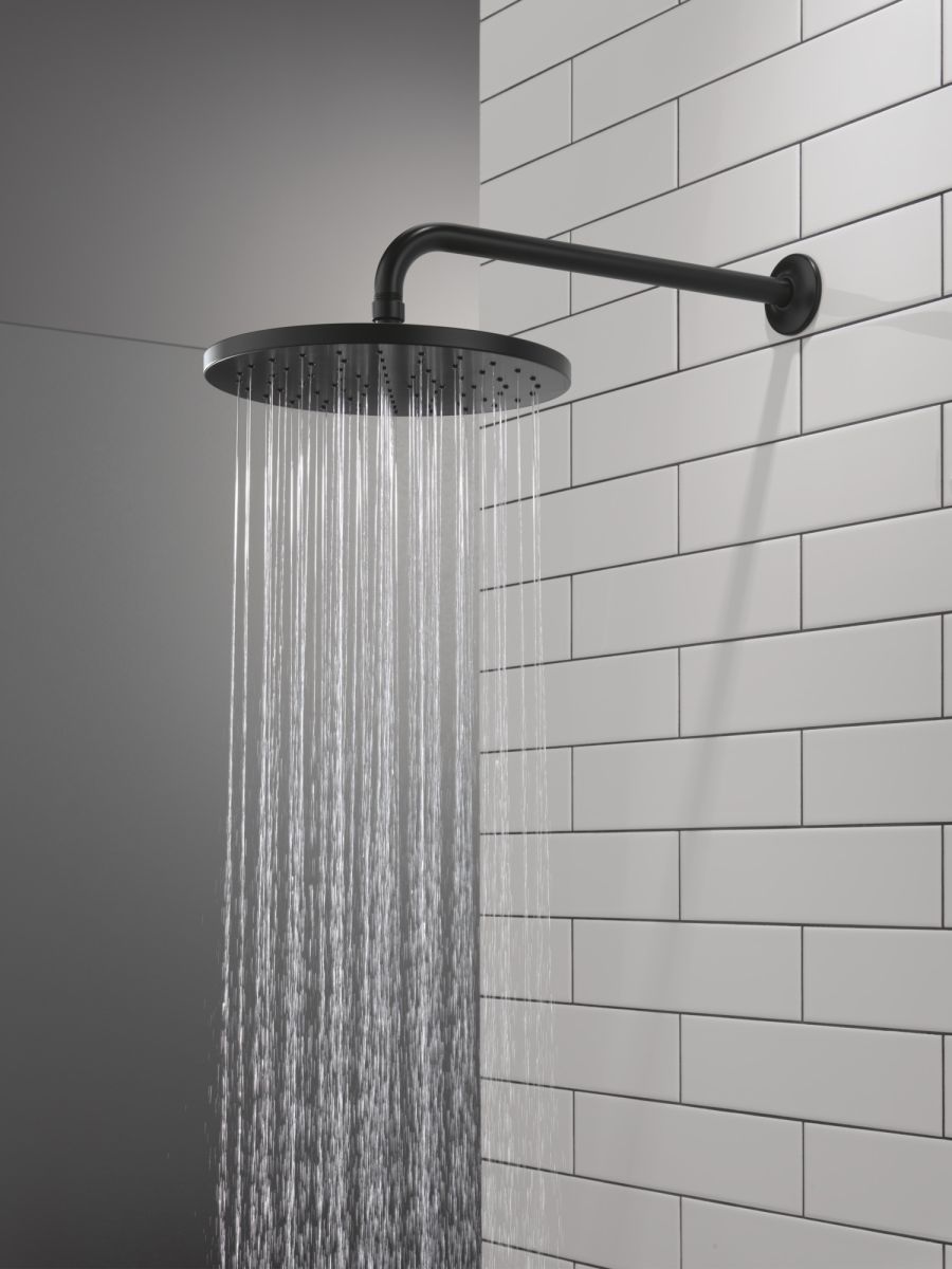 DELTA Universal Showering Components 10" Single-Function Raincan Shower Head — Matte Black