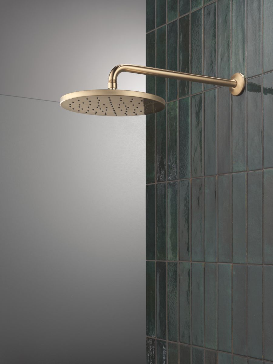 DELTA Universal Showering Components 10" Single-Function Raincan Shower Head — Lumicoat® Champagne Bronze