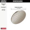 DELTA Universal Showering Components 10" Single-Function Raincan Shower Head — Lumicoat® Stainless