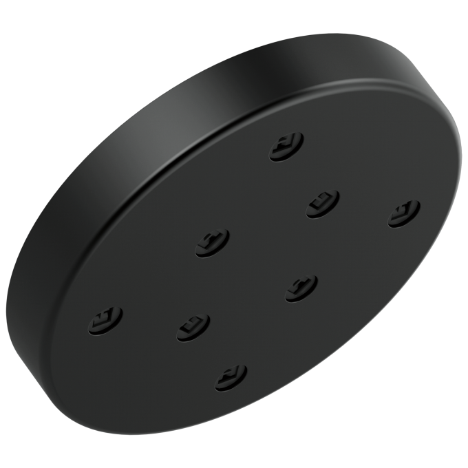 DELTA Universal Showering Components H2OKINETIC Single-Setting Metal Raincan Shower Head — Matte Black