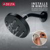 DELTA Universal Showering Components H2OKINETIC Single-Setting Metal Raincan Shower Head — Matte Black